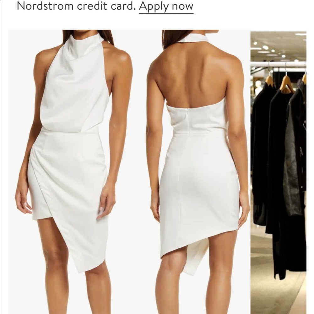 Elliatt Camo Asymmetric Satin Cocktail Dress